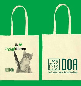 DOA Ik ❤️ asieldieren tas (afbeelding kat)
