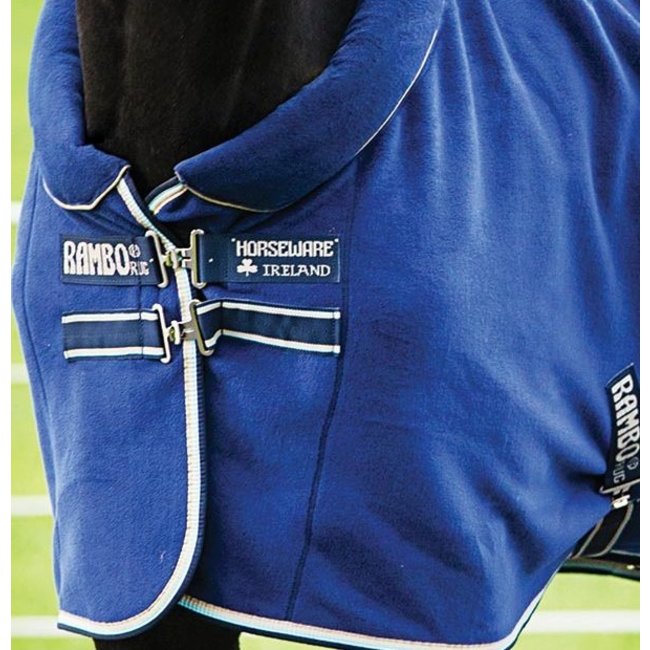 Cosy Fleece deken Navy/ Beige