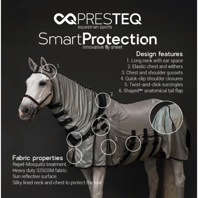 PresTeq Vliegendeken SmartProtection grijs