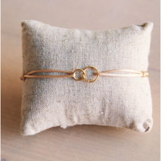 Bazou Infinity satijn armband - champagne