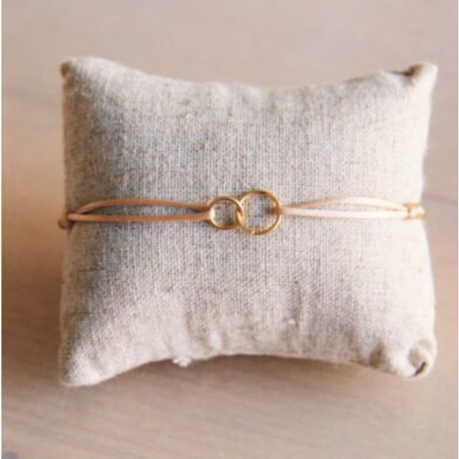 Bazou Infinity satijn armband - champagne