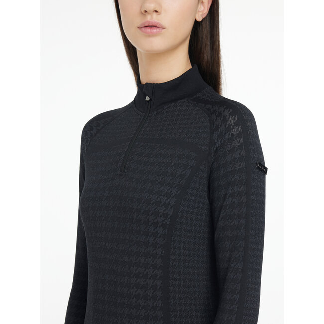 LeMieux Shirt aspen houndstooth Quarter zip