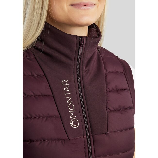 Montar Bodywarmer Caroline Hybrid w. Lasercut and Champagne Crystals