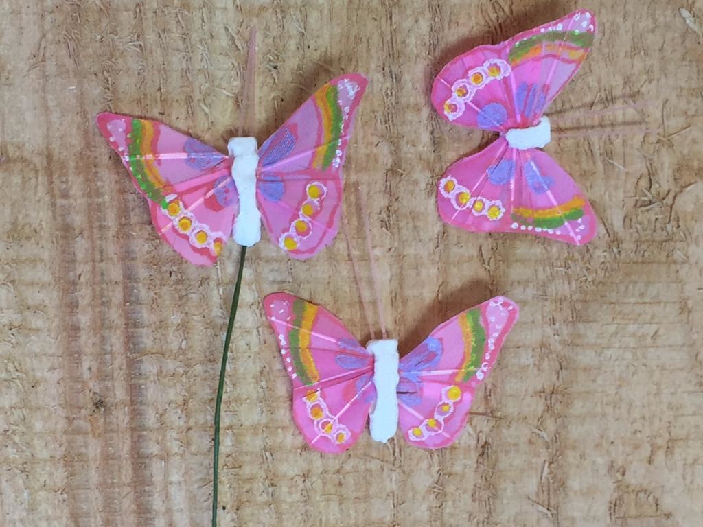 Vlindertjes Roze 4,5 cm