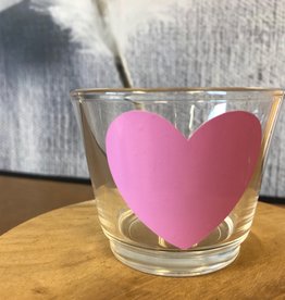 Waxinelichthouder - Hart - Roze