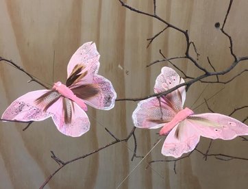 Vlindertjes Roze 13  cm