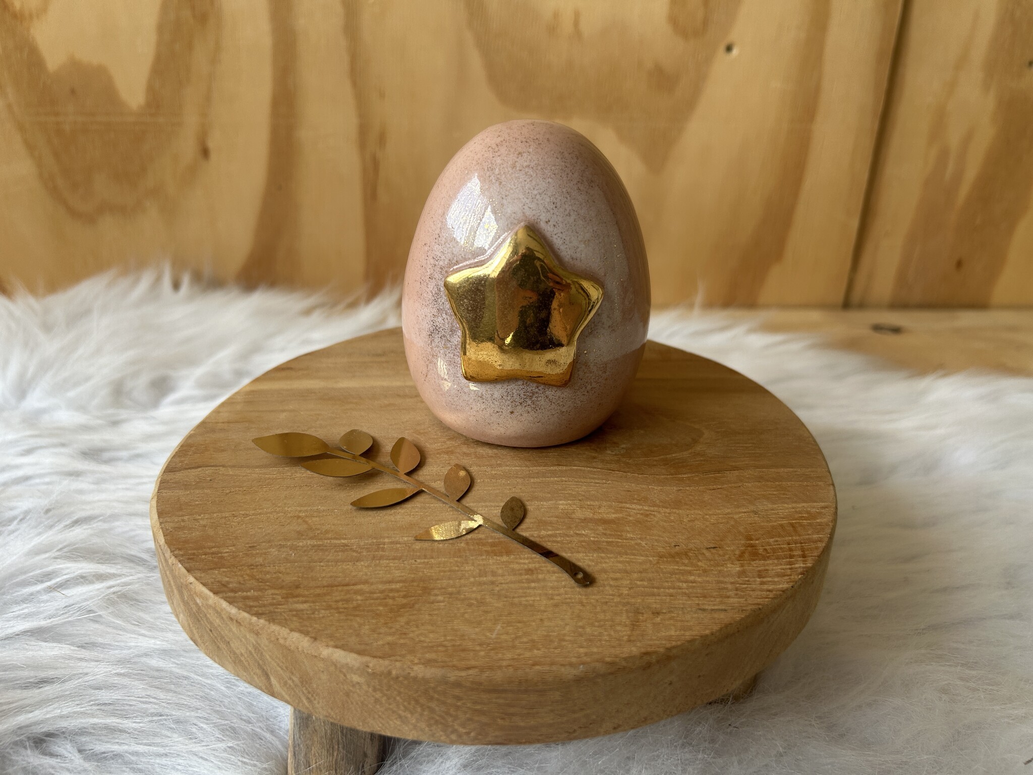 Urn roze met gouden ster