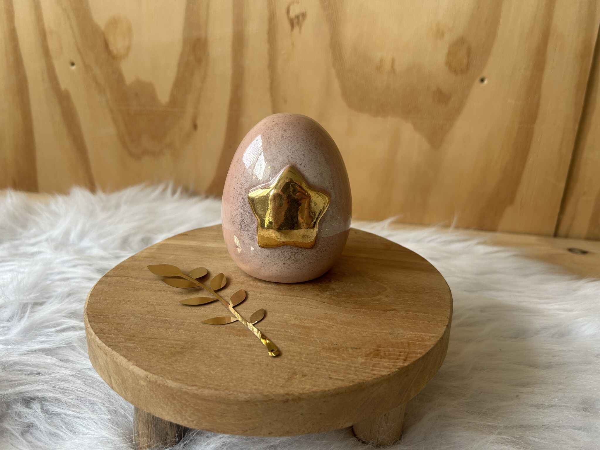 Urn roze met gouden ster