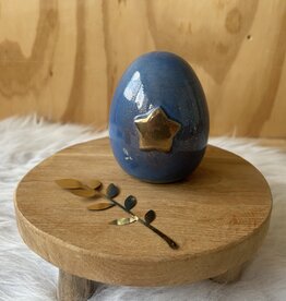 Urn blauw met gouden ster