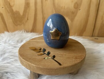 Urn blauw met gouden ster