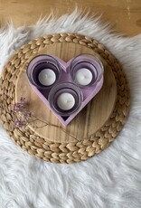 Waxinelichthouder -  Hout Hart