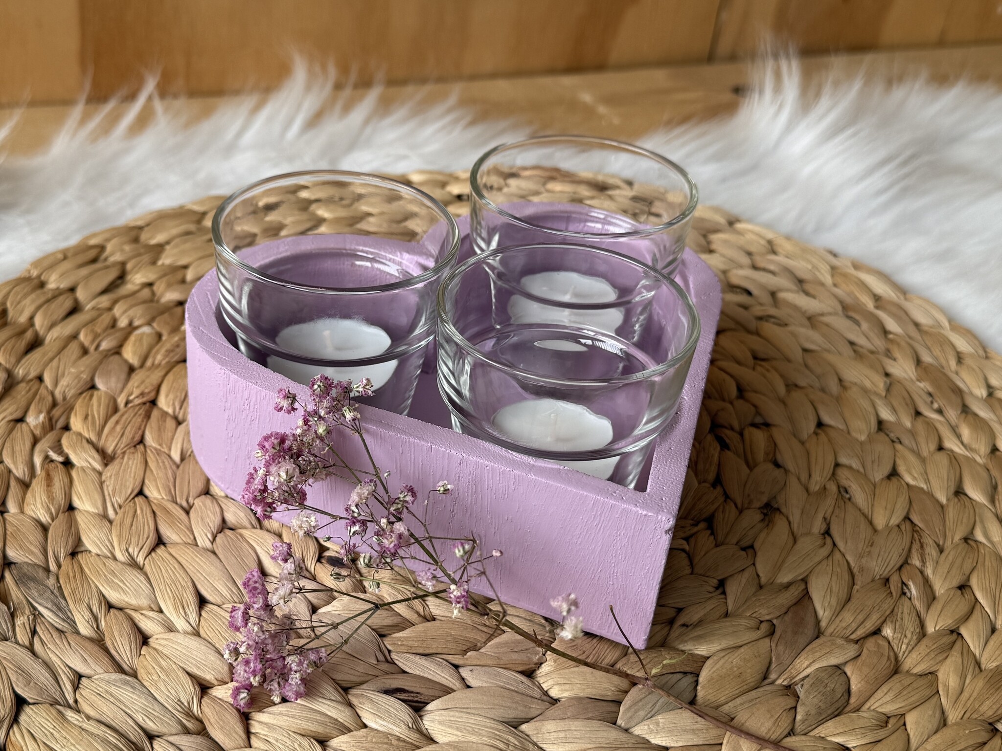 Waxinelichthouder -  Hout Hart