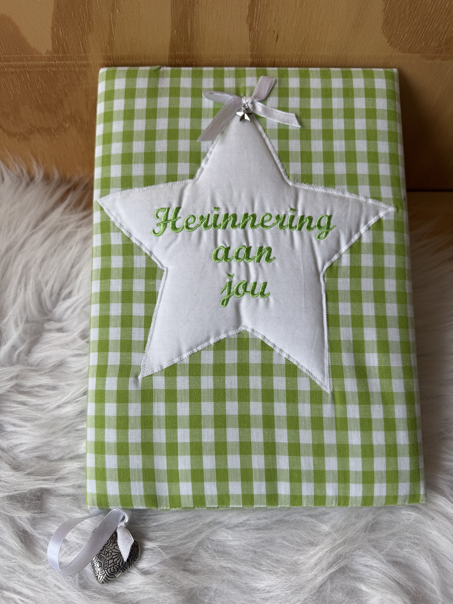 Herinneringsboek groen ruit