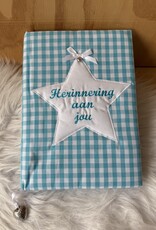 Herinneringsboek turquoise ruit