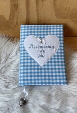 Herinneringsboek blauw ruit