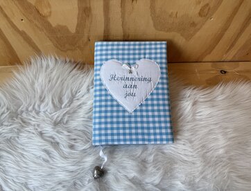 Herinneringsboek blauw ruit