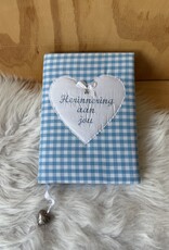 Herinneringsboek blauw ruit