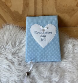 Herinneringsboek blauw stip