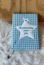 Herinneringsboek turquoise ruit