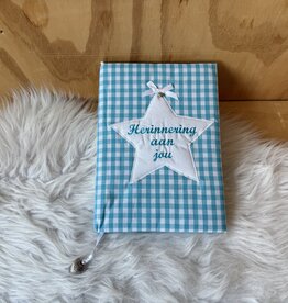 Herinneringsboek turquoise ruit