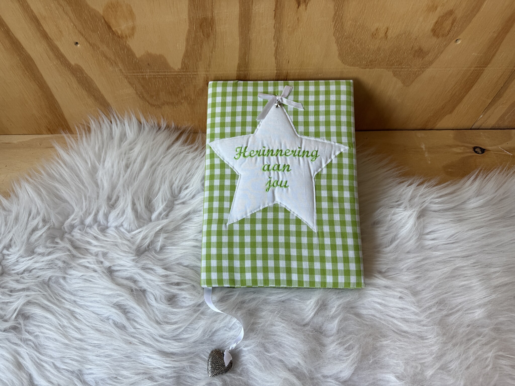 Herinneringsboek groen ruit