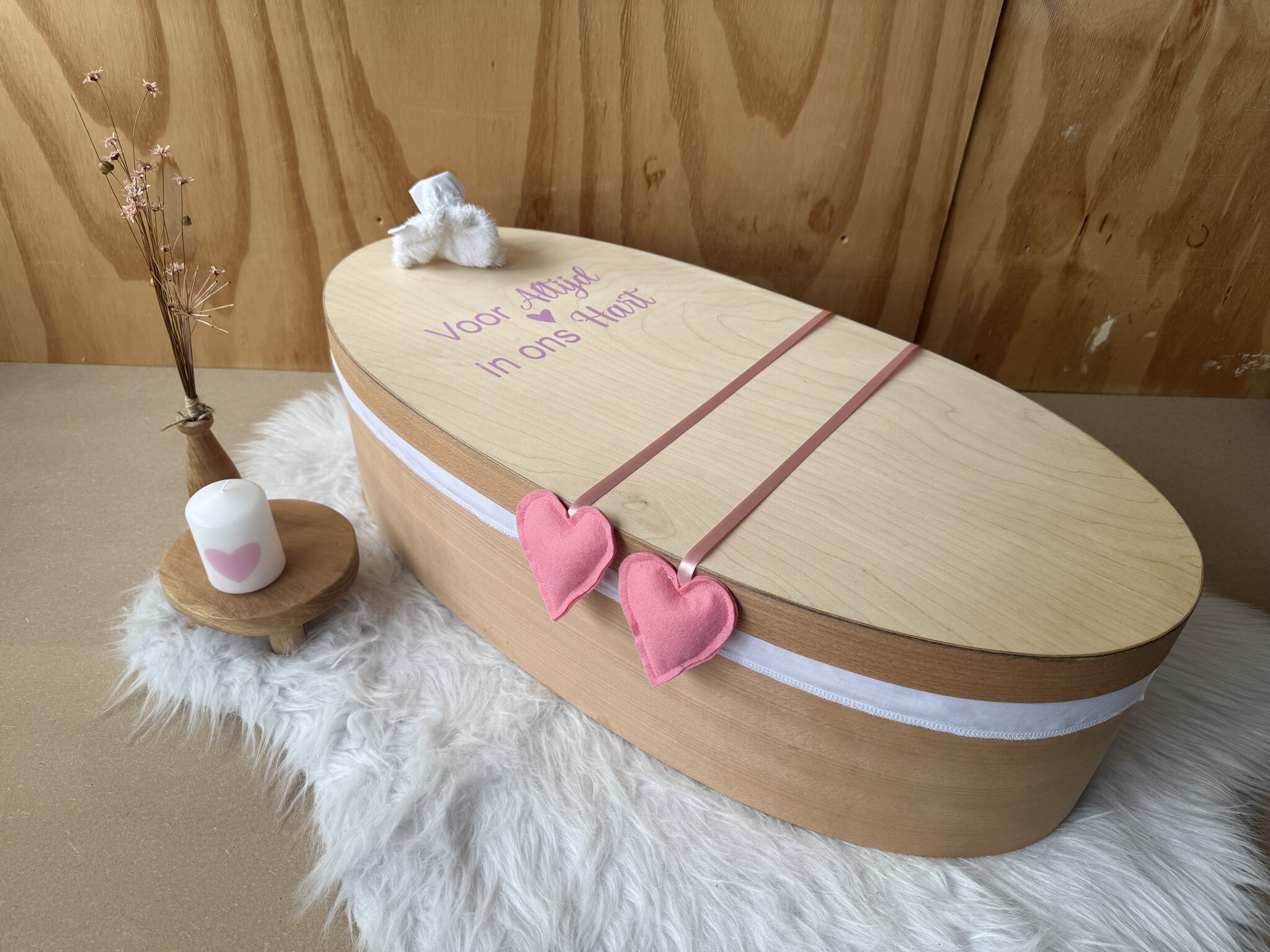 Houten kistje Cistella Roze