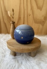 Urn Blauw met gouden sterretjes