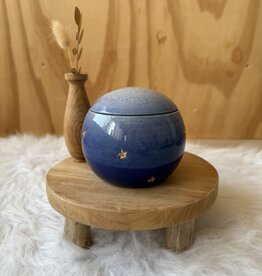 Urn Blauw met gouden sterretjes