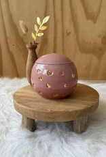 Urn Roze met gouden hartjes