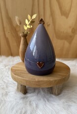 Urn Druppel paars met koper hart