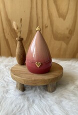 Urn Druppel (oud) roze met gouden hart