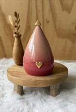 Urn Druppel (oud) roze met gouden hart