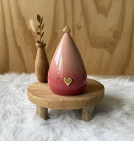 Urn Druppel (oud) roze met gouden hart