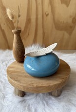 Urn Blauw met veer