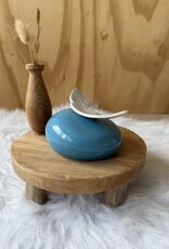 Urn Blauw met veer