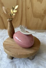 Urn Roze met veer