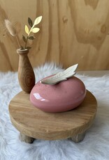 Urn Roze met veer