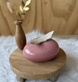Urn Roze met veer
