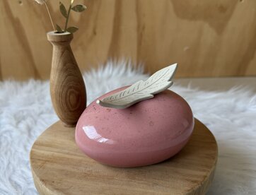 Urn Roze met veer