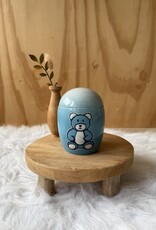 Urn blauw met beertje