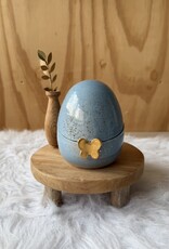 Urn Lichtblauw met gouden vlinder
