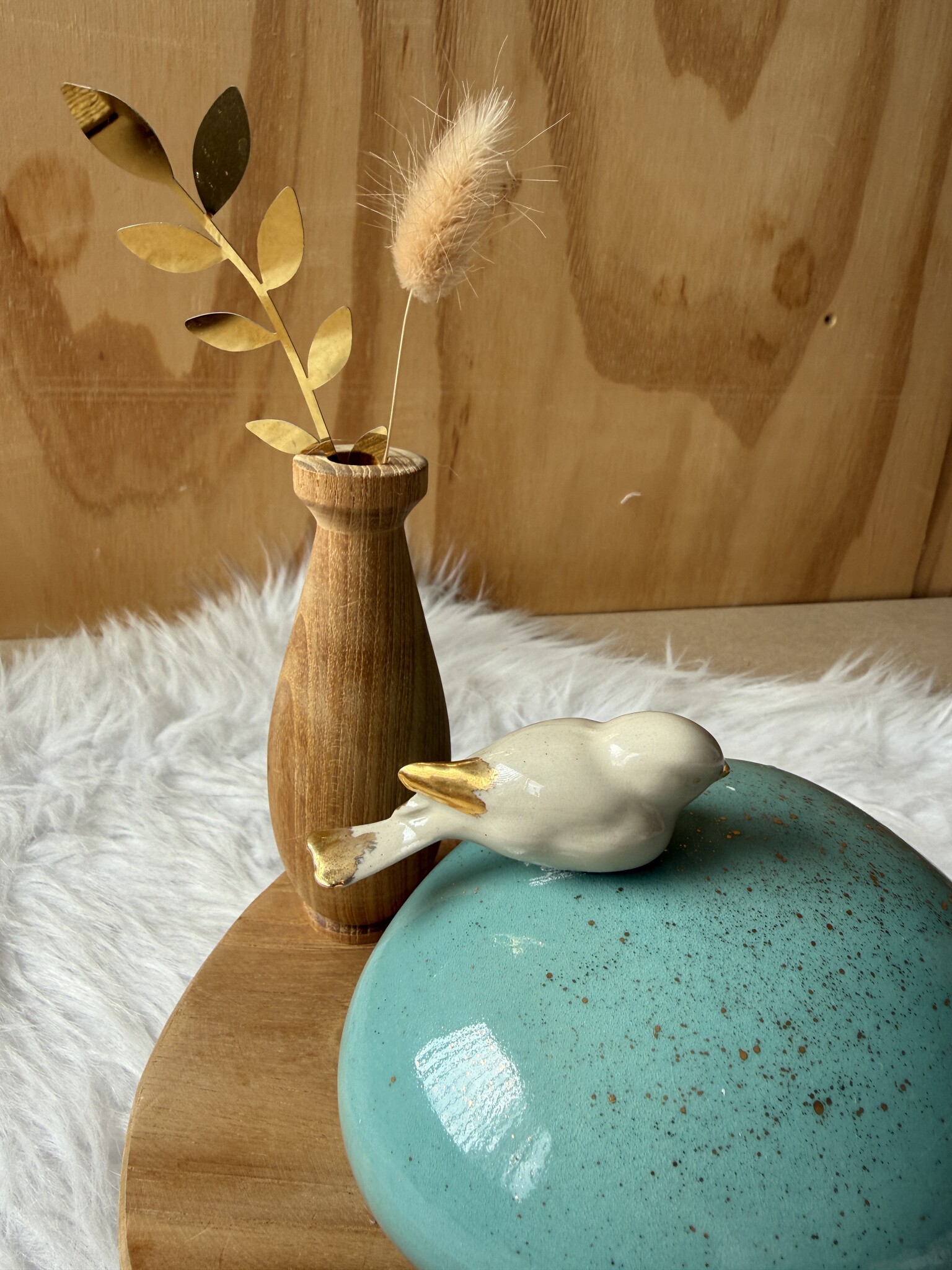 Urn Mint met vogeltje