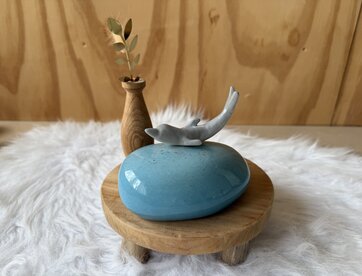 Urn Blauw met dolfijn