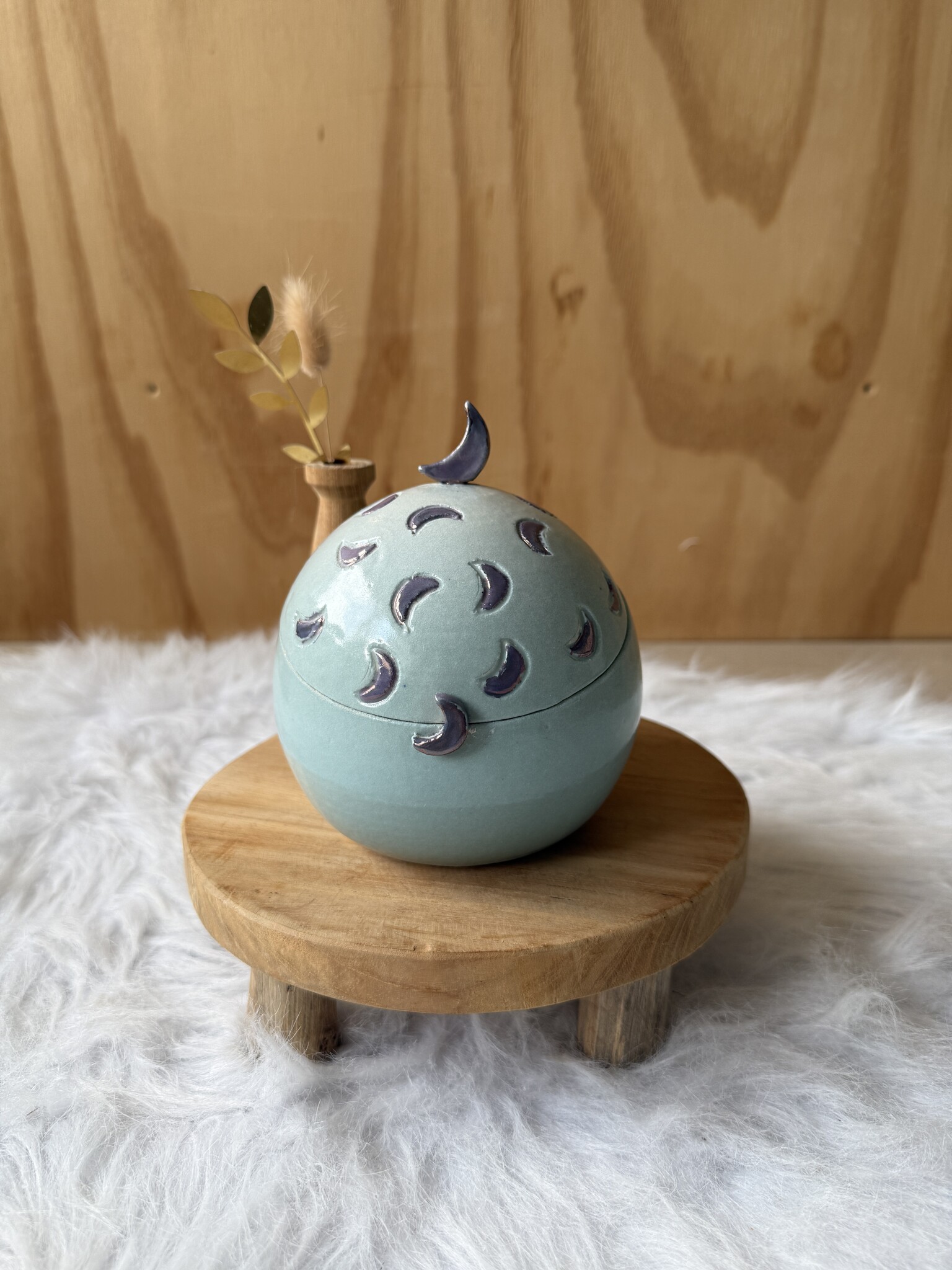 Urn Lichtblauw met maantjes