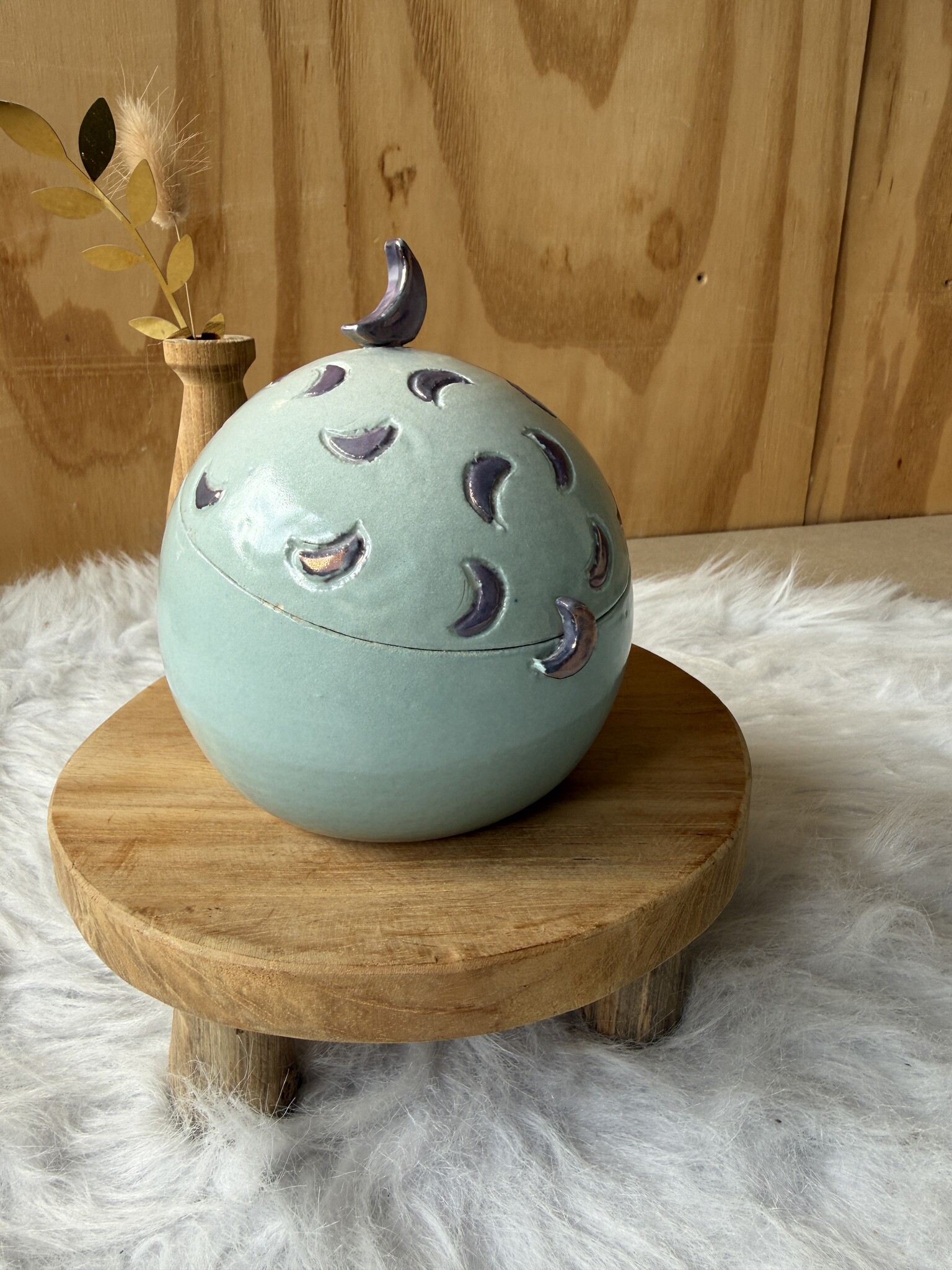 Urn Lichtblauw met maantjes