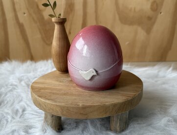 Urn Rood met vogeltje