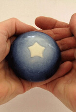 Urn Vergeet-me-nietje,  ster blauw met waxinelichtje