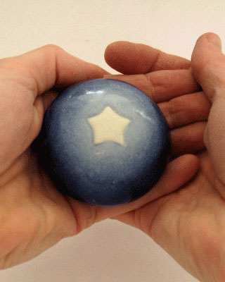 Urn Vergeet-me-nietje,  ster blauw met waxinelichtje