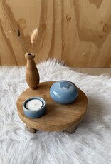 Urn Vergeet-me-nietje,  ster blauw met waxinelichtje