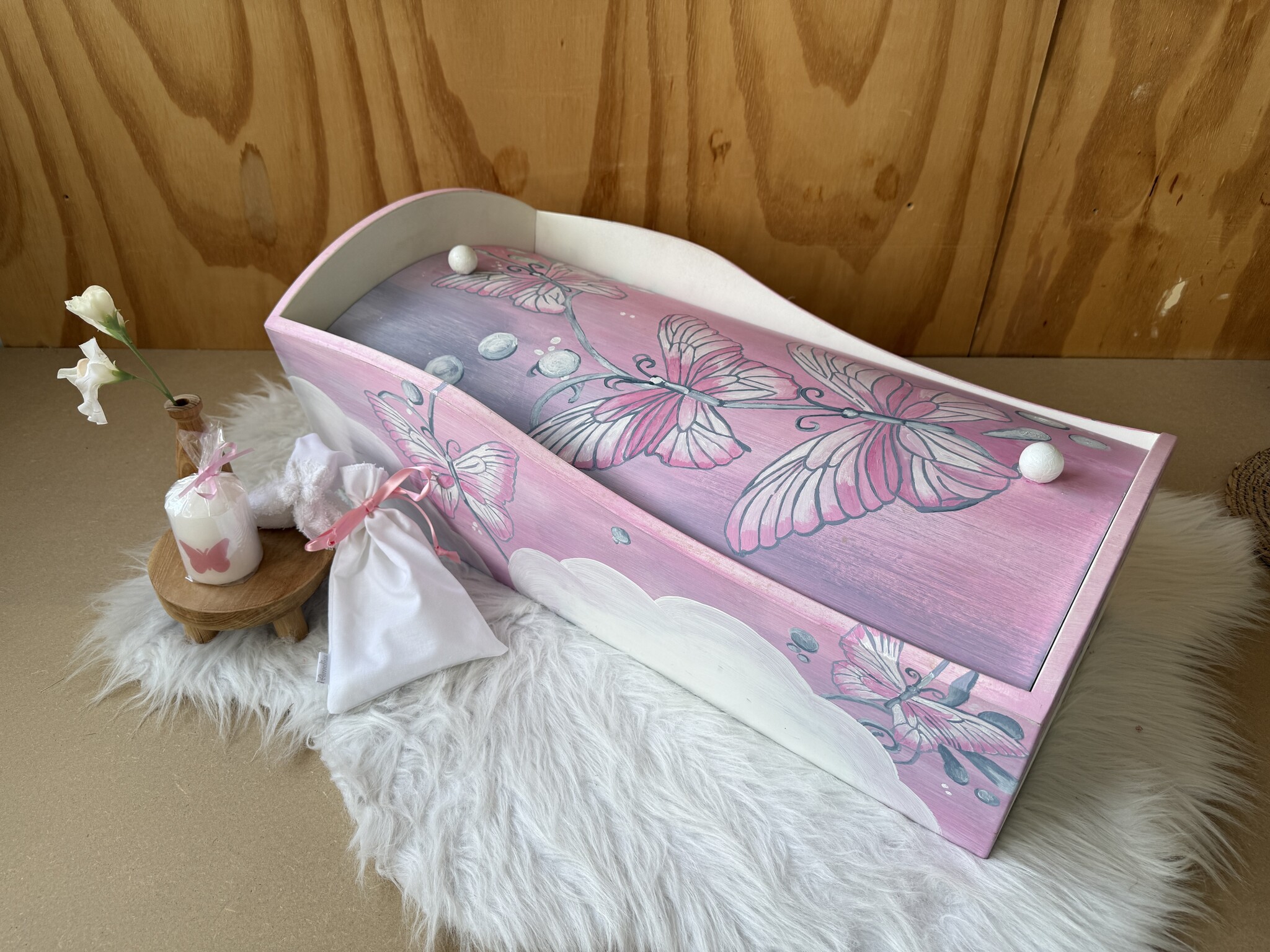 Hout - Stil Roze Vlinder